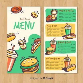 Меню кафе рисунок