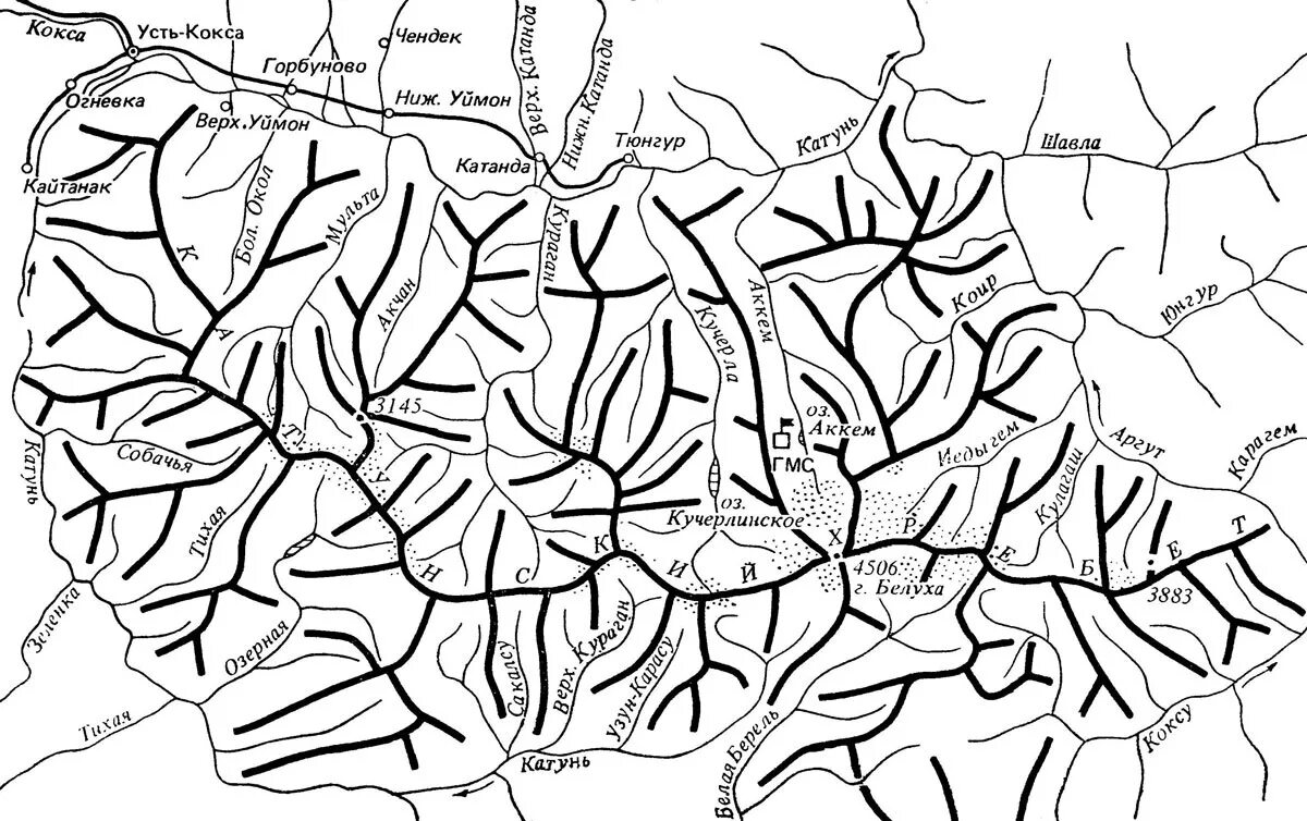 Карта хребтовка Катунского хребта. Хребтовка Катунского хребта. Схема хребтов Алтая. Горный Алтай Катунский хребет карта.