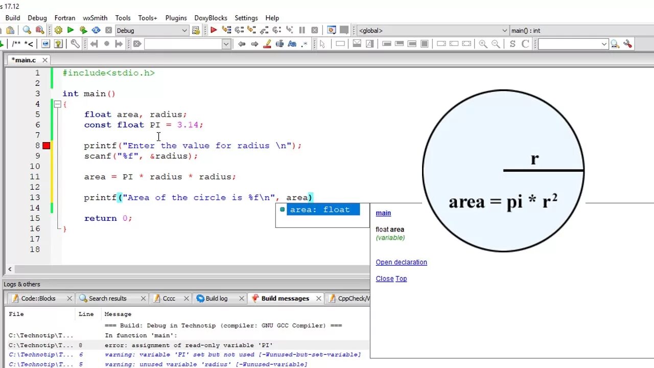 Include math h. Библиотека math. functions to calculate area. how to create a program that calculates the area of a circle in delphi. как сделать uses math delphi.