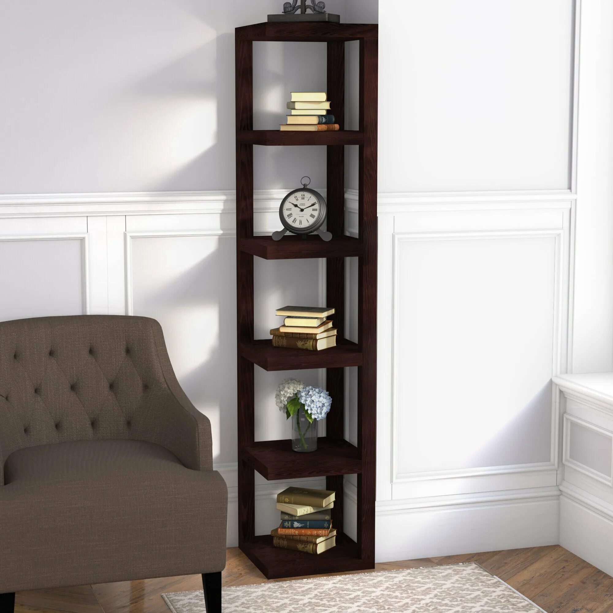 Tecni Nova Bookcase модель 4216/16. Угловая Этажерка. Полка угловая напольная. Стеллаж угловой. Стеллаж уголок купить