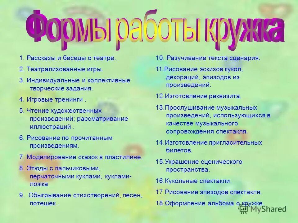 Творческая группа план работы. План театрального Кружка. План работы занятий театрального Кружка. Формы работы клубов по интересам. План театрального детского Кружка.