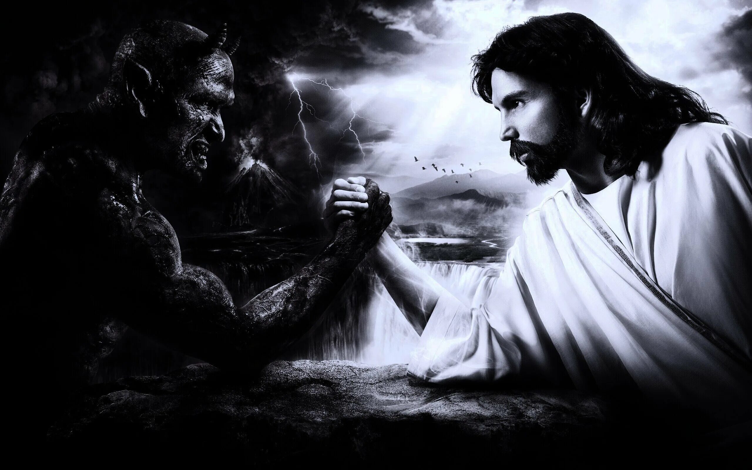 Отрицающие бога. Бог и дьявол. Бог против дьявола. Борьба добра и зла. Иисус против дьявола.