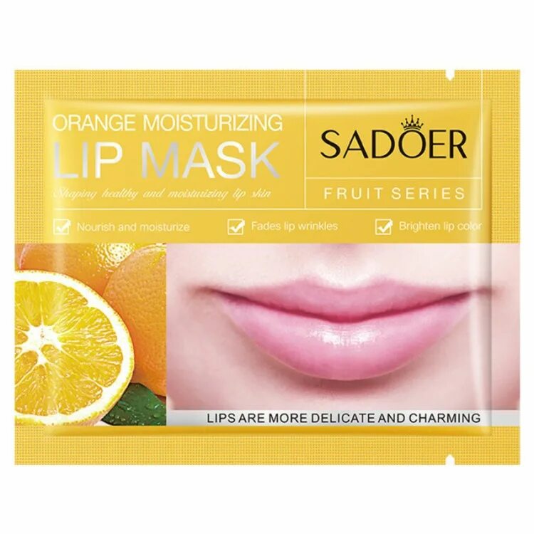 Sadoer увлажняющая и питательная маска для губ Orange Moisturizing Lip Mask. Маски sadoer. Тканевые маски sadoer. Патчи для губ.
