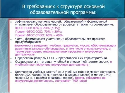 Определите образовательные требования к уроку