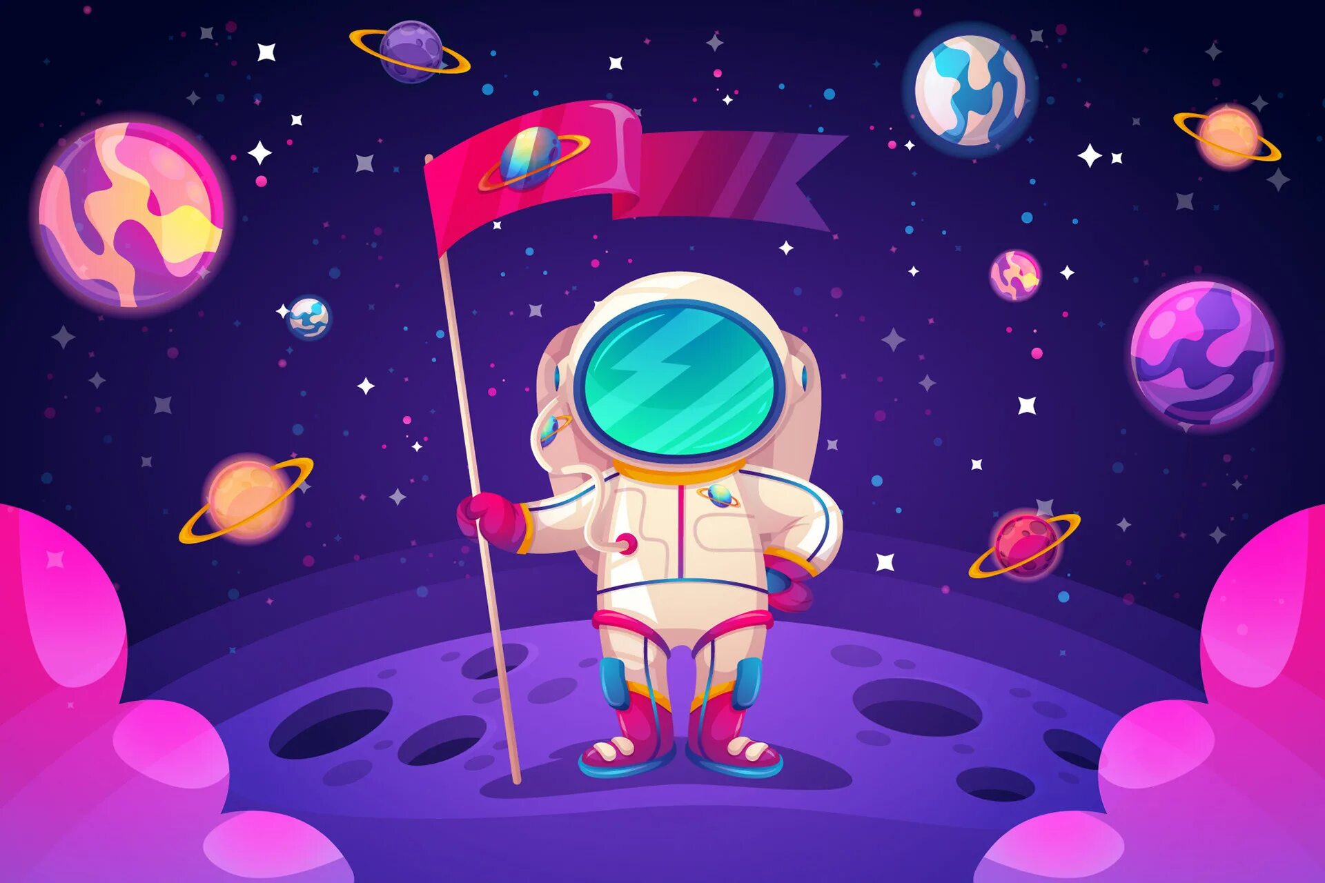 Космические игры для детей на день космонавтики. Детям о космосе. Космос мультяшный. Космос для дошкольников. Космонавт на планете для детей.