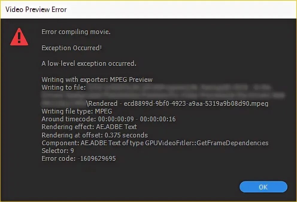 A Low Level exception occurred in Adobe Premiere что это. A Low Level exception occurred in Premiere Pro. A Low-Level exception occurred in AE.Universe stylize VHS (GPUVIDEOFITLER::getframedependendes) плюс ошибок: 47…. 2 Exception occurred перевод. Low level error