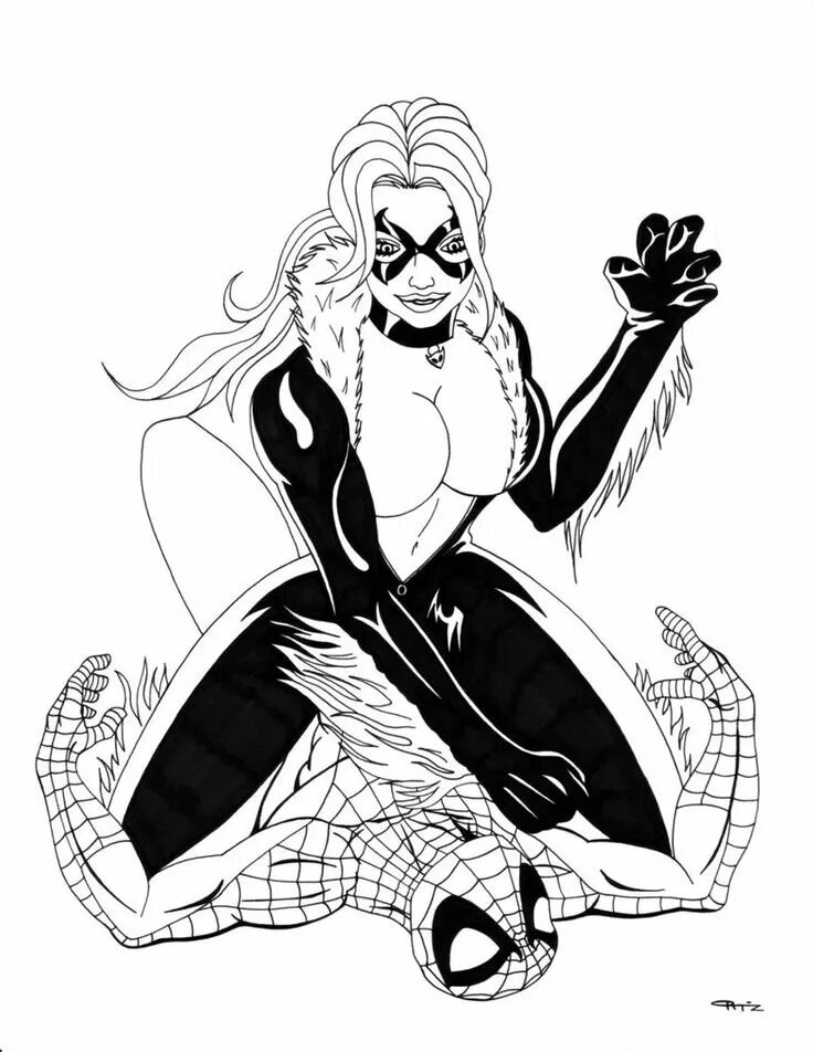 Кошка паук комиксы. Black Cat Marvel Spider man 1994. Чёрная кошка Марвел щекотка.