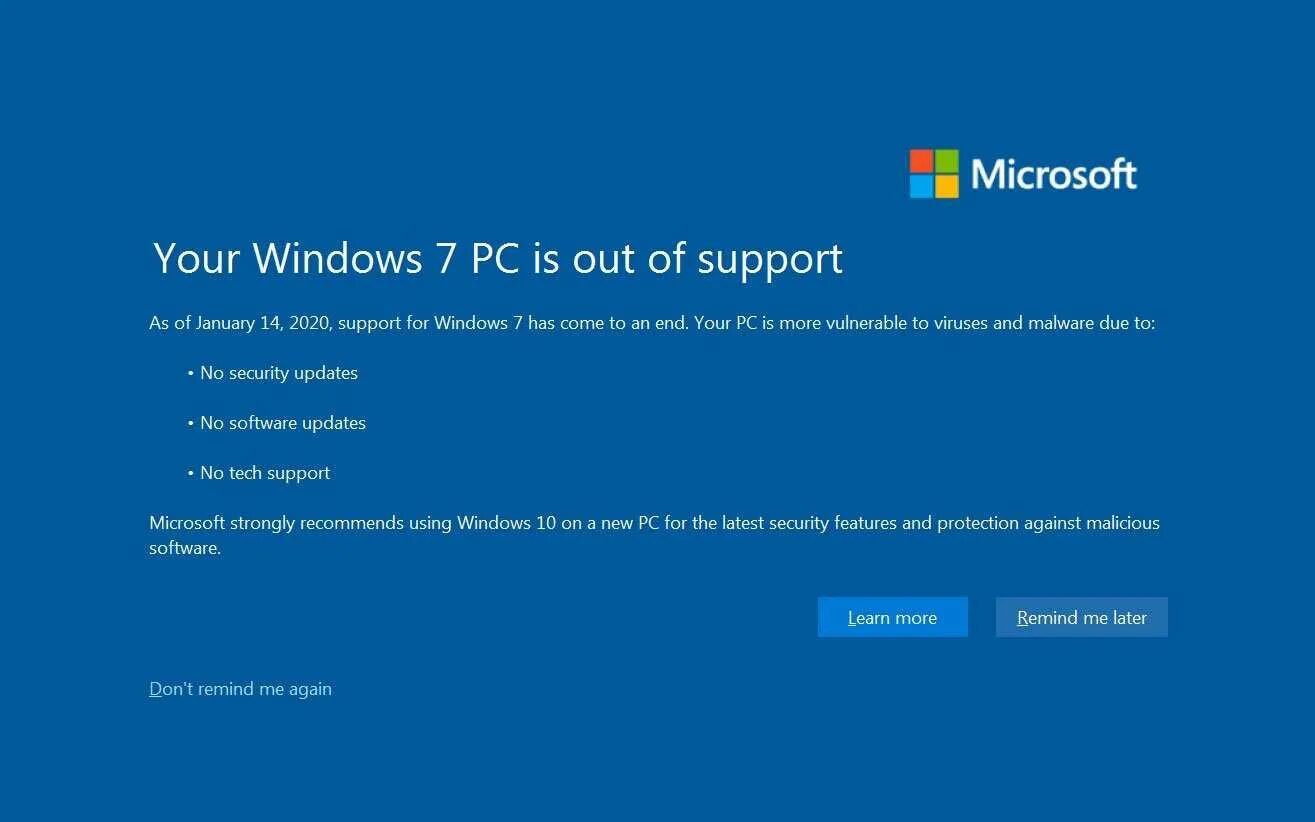 ОС Microsoft Windows. Поддержка Windows 10. Прекращена поддержка Windows 7. Прекращение поддержки Windows 10.