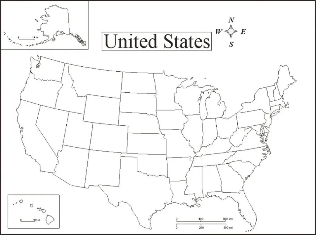 Карта америки распечатать
