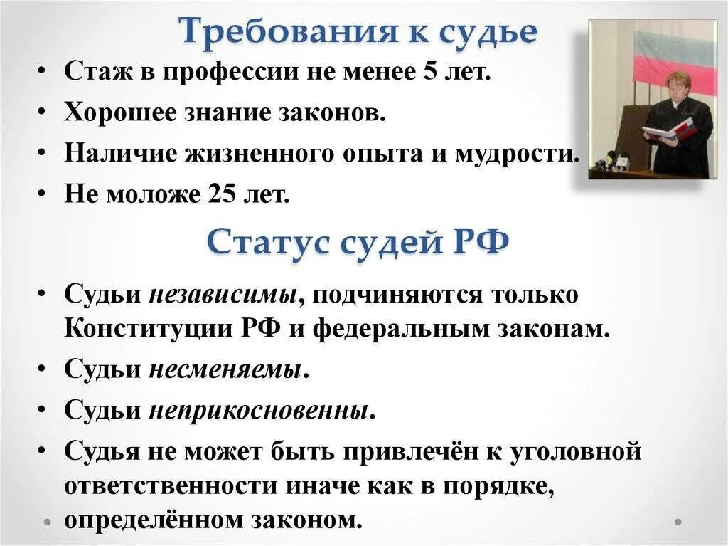 Возможность претендовать на должность мирового судьи. Требования к судьям. Суд требования. Требования профессии судья:. Требования к судьям РФ.