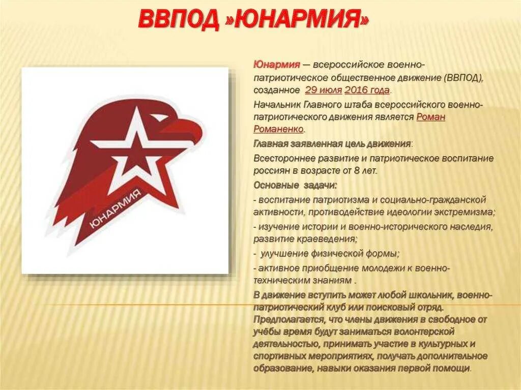 Программ юнармейцев