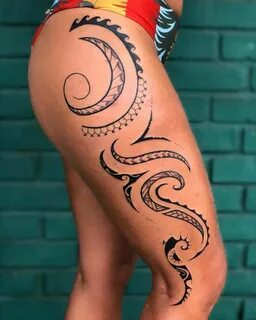 Tribal thigh tattoos female