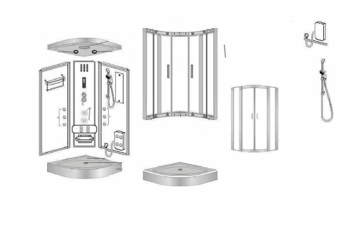 Поэтапно собирать душевую кабину