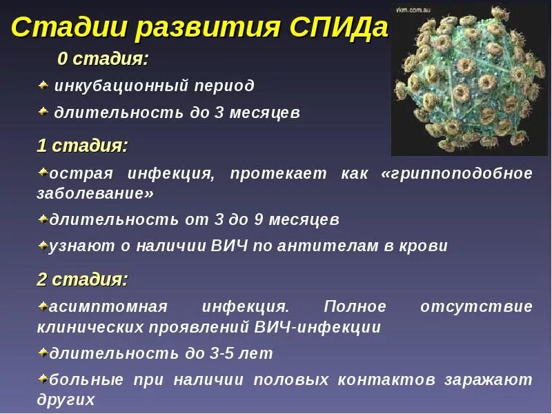 Стадии развития СПИДА. Этапы заболевания СПИДОМ. Стадии развития ВИЧ. Стадии развития болезни ВИЧ.