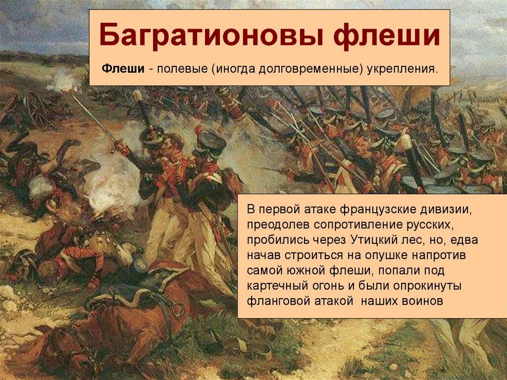 В каком томе бородинское сражение. Бородинская битва Багратионовы флеши. Багратионовы флеши Бородинское сражение. Багратионовы флеши это 1812 года.