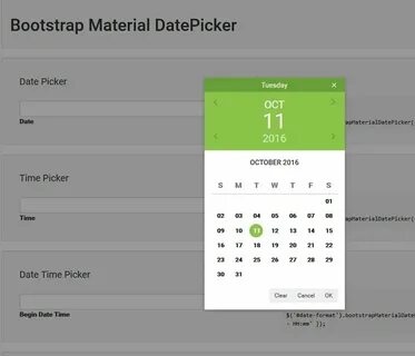 Bootstrap календарь
