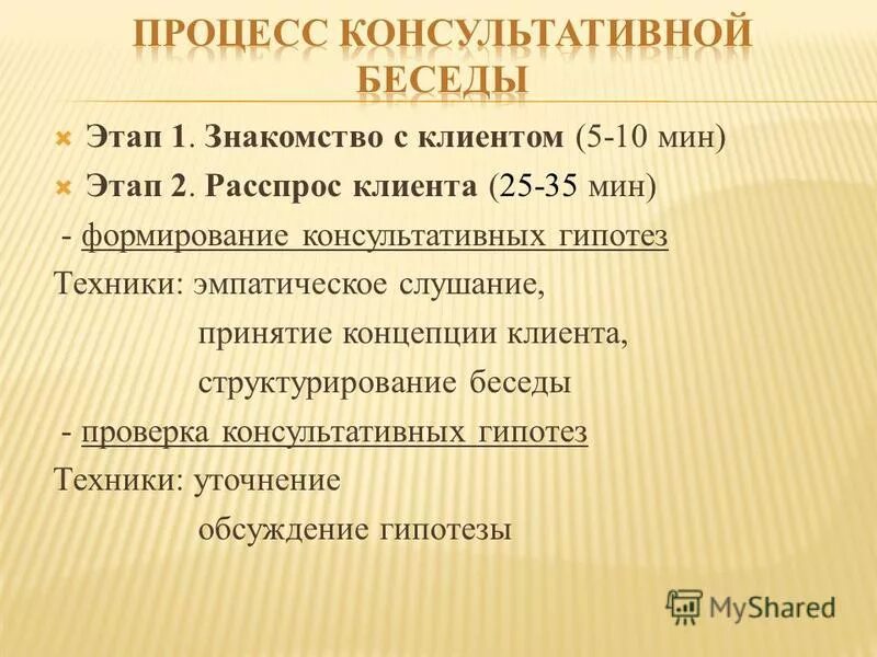 Последовательность этапов проведения консультативной беседы. Методика проведения консультативной беседы. Этапы ведения консультативной беседы кратко. Этапы консультативной беседы