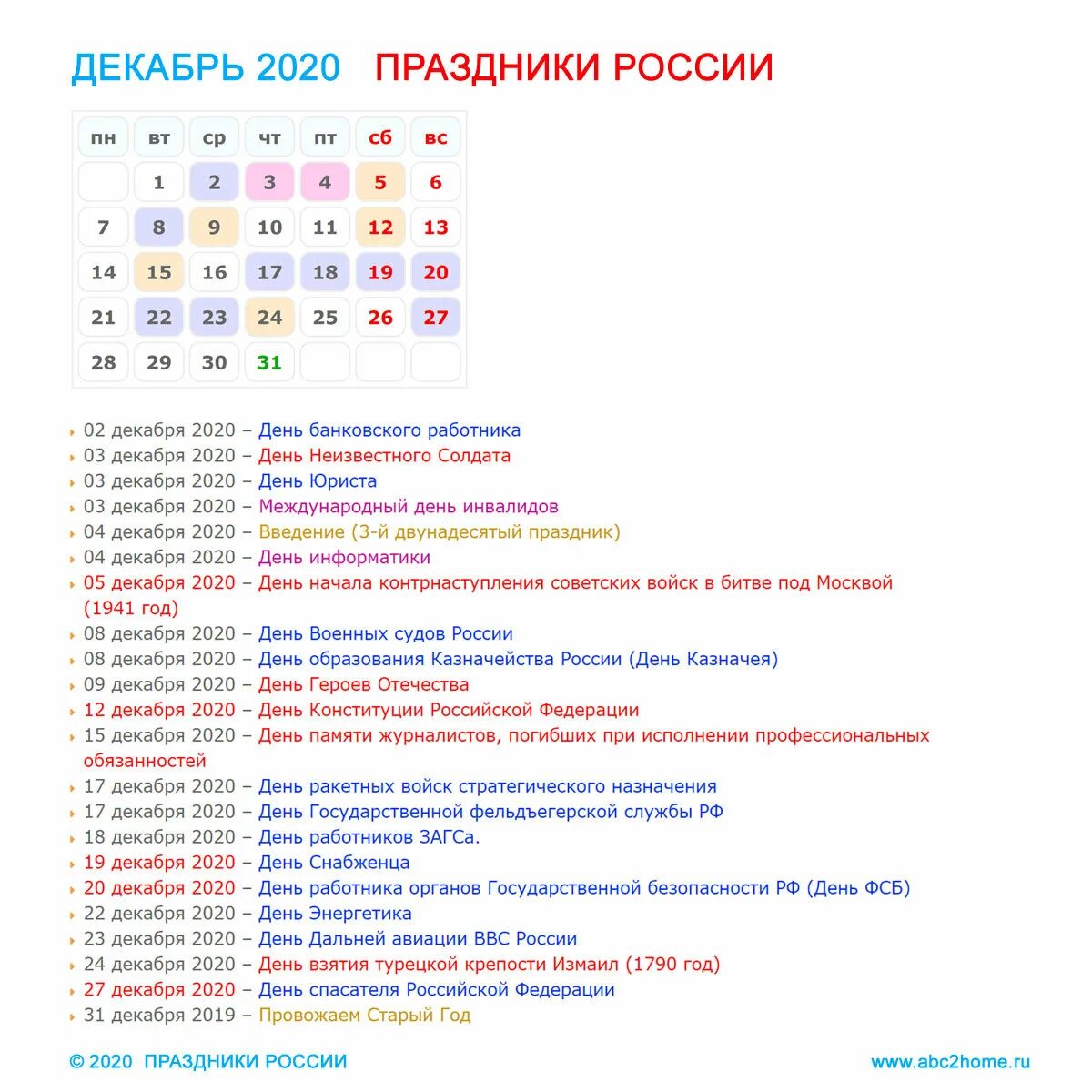 Праздники в декабре. Праздники в декабре в России. Праздники в декабре 2020 в России. Праздники в декабре каждый день.