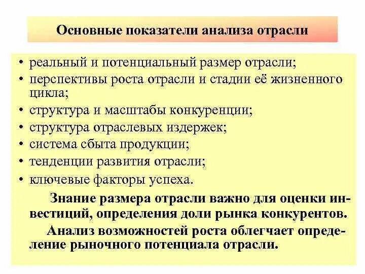 Анализ отрасли. Основные критерии анализа отраслевых рынков рисунок. Принцип направления перспектива роста. Базовыми показателями анализа отраслевой структуры является.