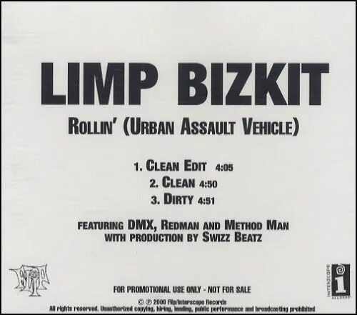 Limp Bizkit Rollin. Limp Bizkit Vinyl. Limp Bizkit Rollin' Urban Assault. Rollin' (Urban Assault vehicle).