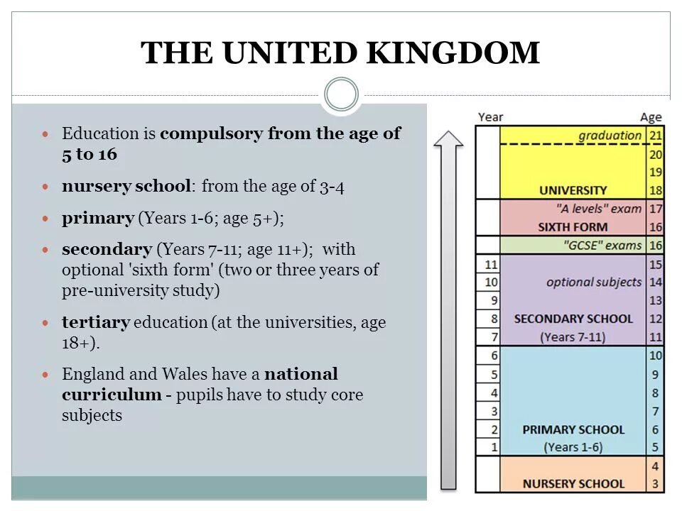 School System in great Britain таблица. Education in Britain схема. The British School System таблица. Educational System in the uk. Compulsory age