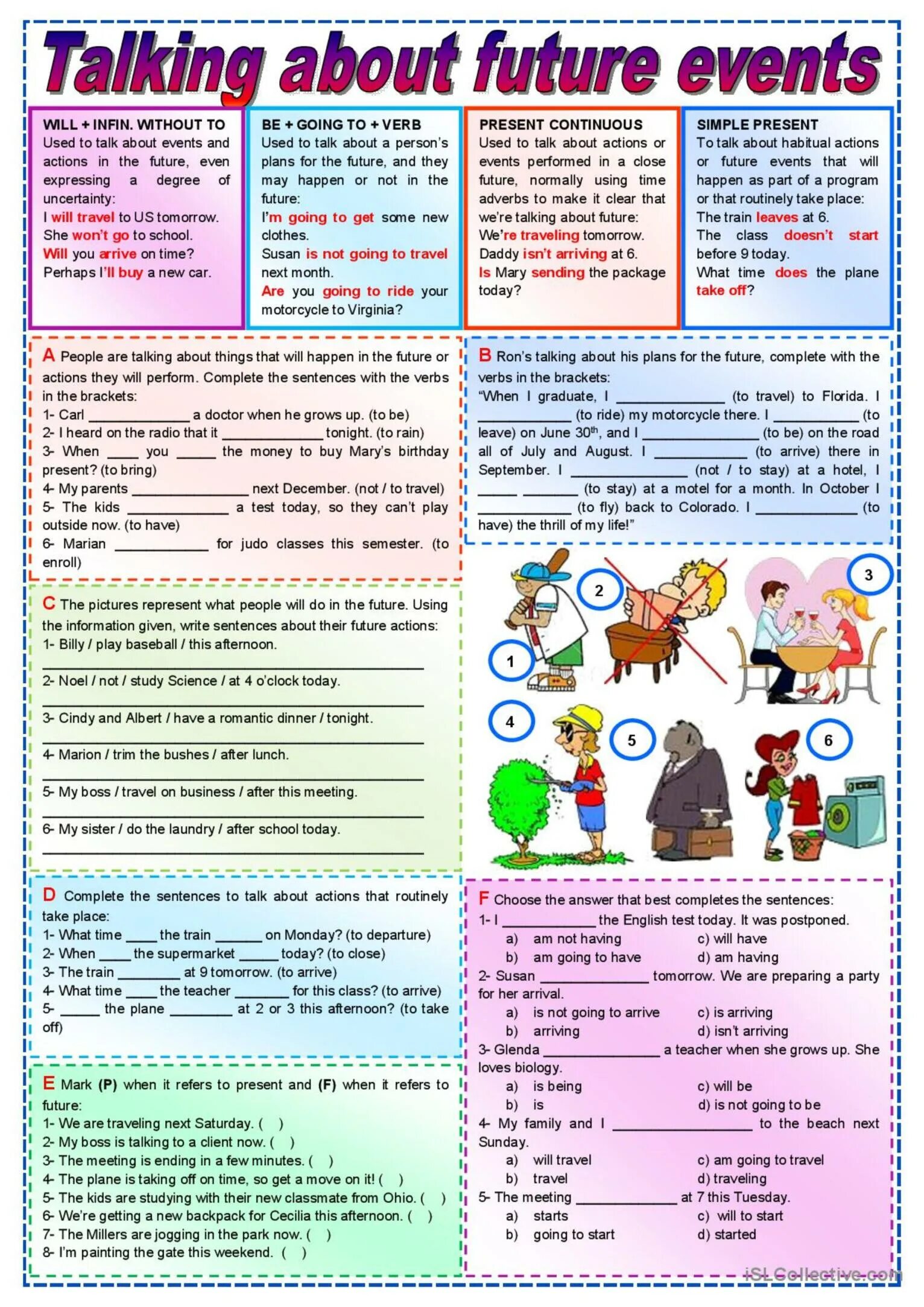 Questions about future. Английский going to will present Continuous Worksheet. Talking about Future exercises. Future simple going to present Continuous. Ways of talking about the Future.