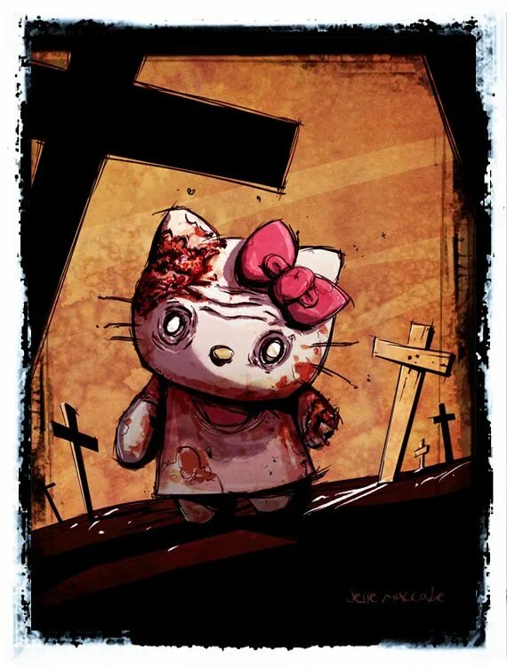 Включи страшную hello kitty. Хелло китти убийца. страшные hello kitty страшные.
