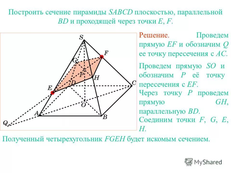 Докажите что сечение пирамиды плоскостью является прямоугольником