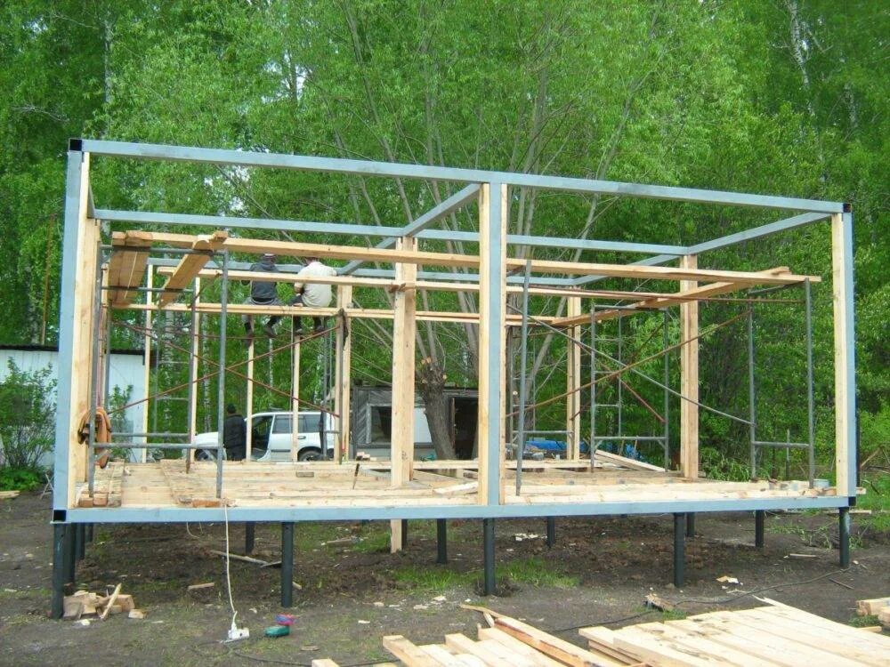 Каркас из профилированной трубы. Каркас ангара из лстк профиля 10х14м. Металлический каркас 6х12. Каркасный гараж. Гараж из лстк 6x10.