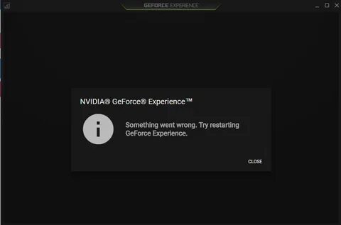 Nvidia experience ошибка