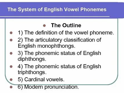 Classification of english vowels