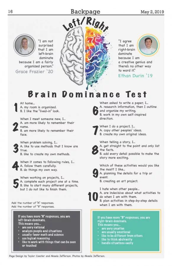 Brain по русски. Brain dominance. Brain story 49 у. Test that determines which Part of the Brain dominates.