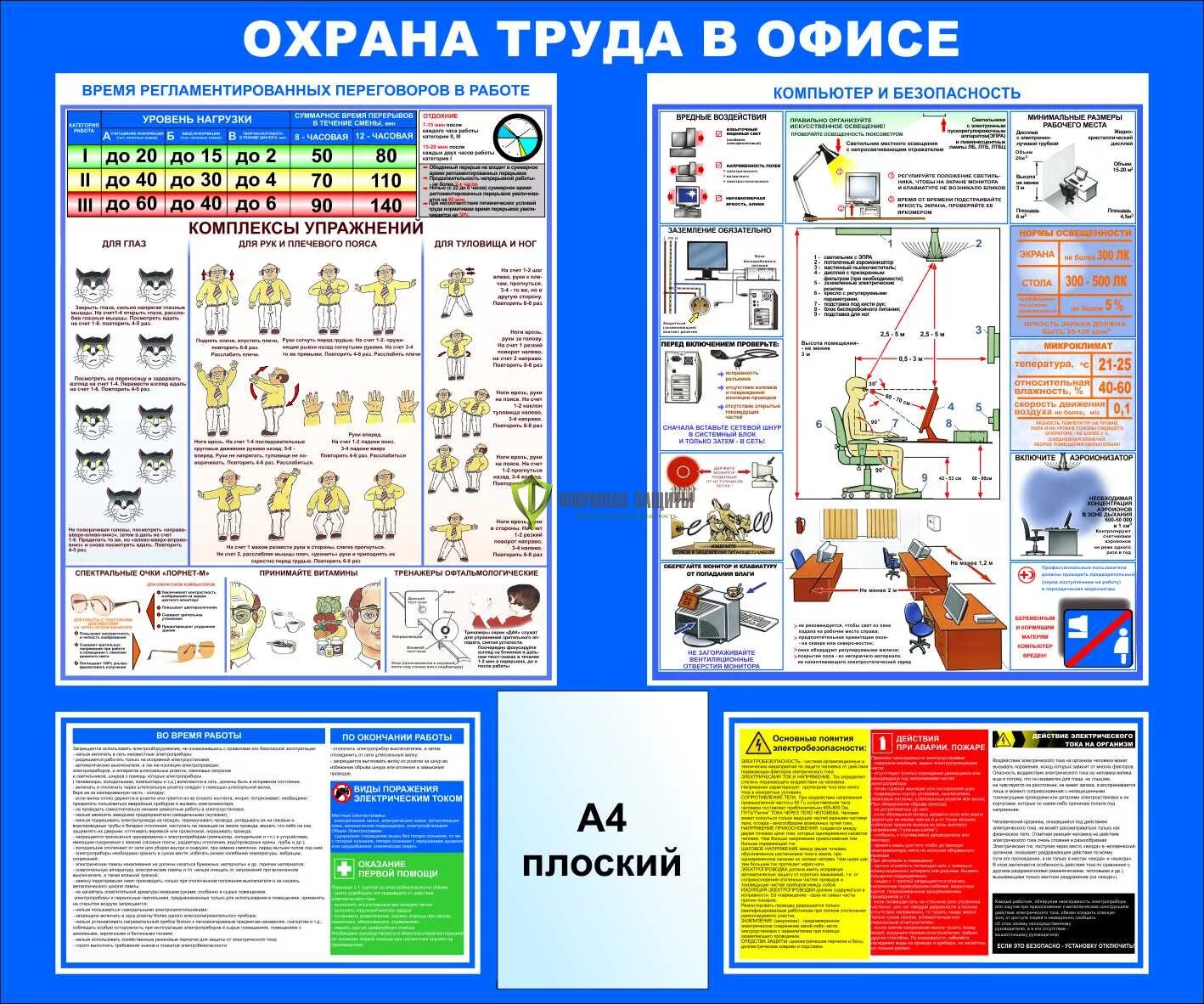 Охрана труда концертных залах. Охрана труда в офисе. Стенд по охране труда в офисе. Плакаты в кабинет охраны труда. Плакаты по технике безопасности в офисе.