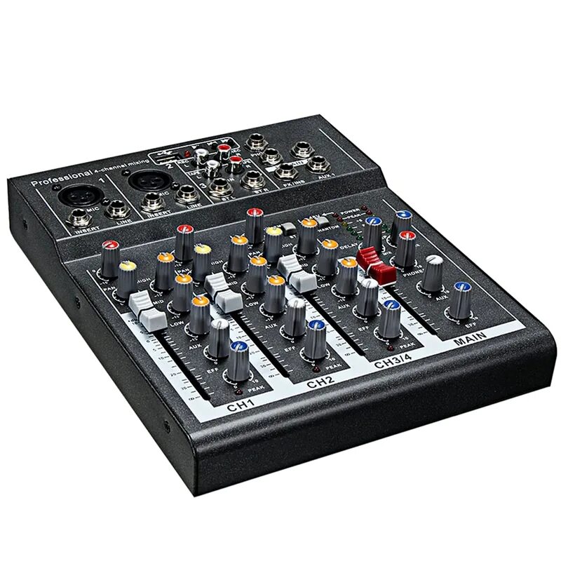 Микшер для караоке. 4 канальный микшерный пульт. Grandvox mf-04bt микшерный пульт аналоговый. Колонки с микшером блютуз. 4 канальный микшерный пульт.