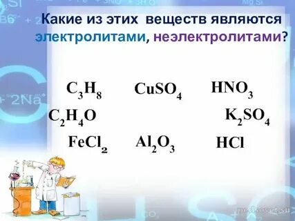 Вещества которые являются электролитами