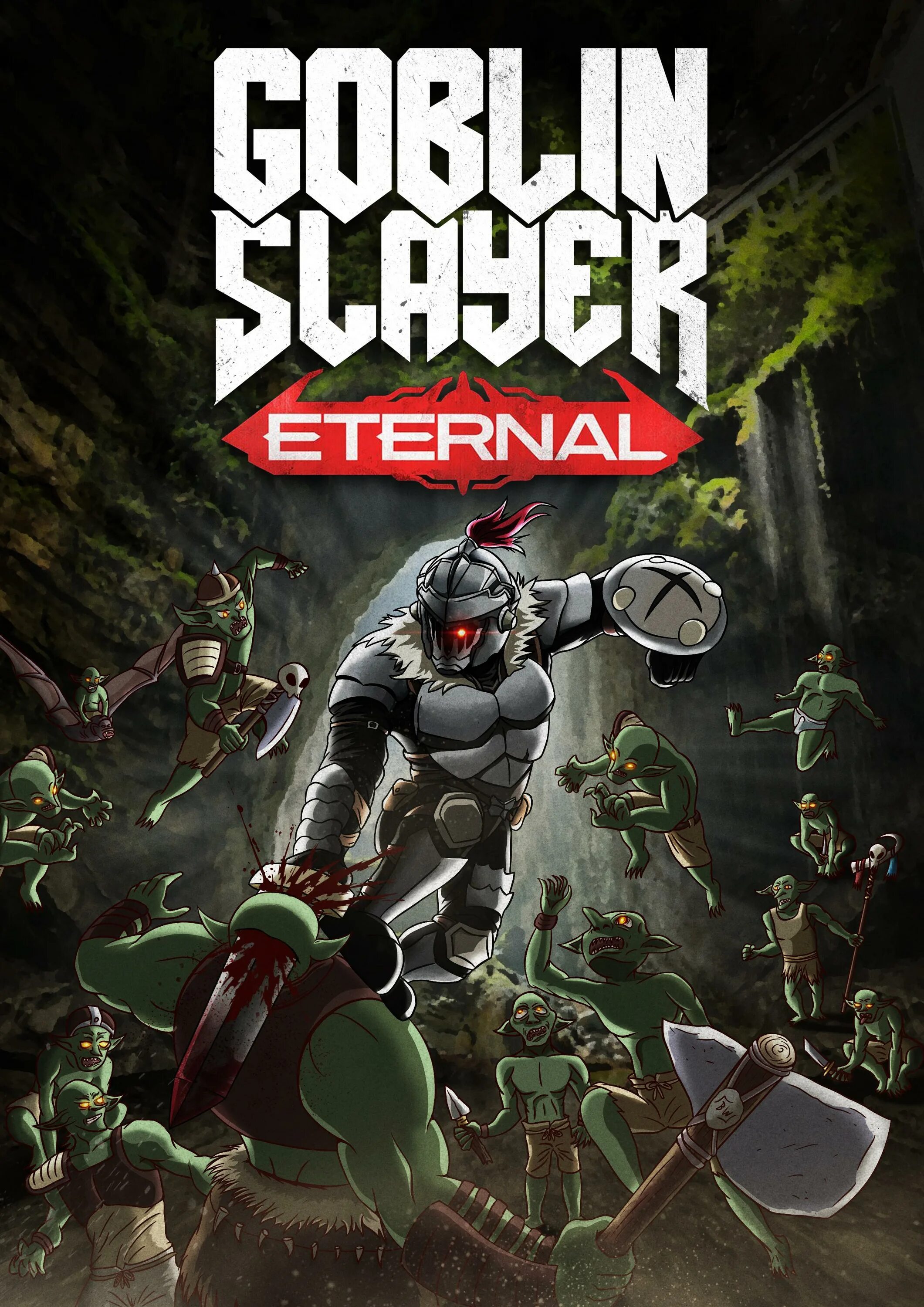 Dc x slayer. Doom slayer and goblin slayer. аниме doom убийца гоблинов. goblin slayer x doom. goblin slayer doom кроссовер.