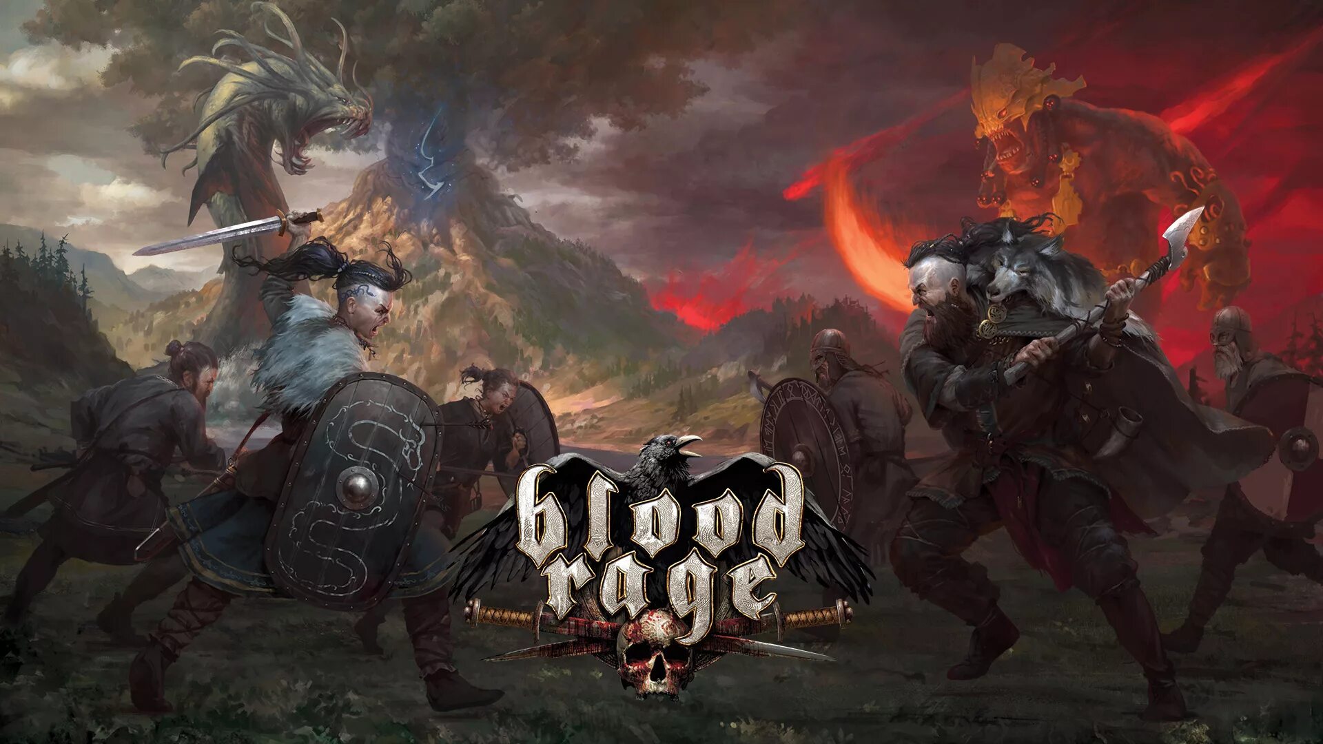 Фризы пк игры. Blood Rage: Digital Edition. Слейпнир Blood Rage. Йотун Blood Rage. Blood Rage арт.