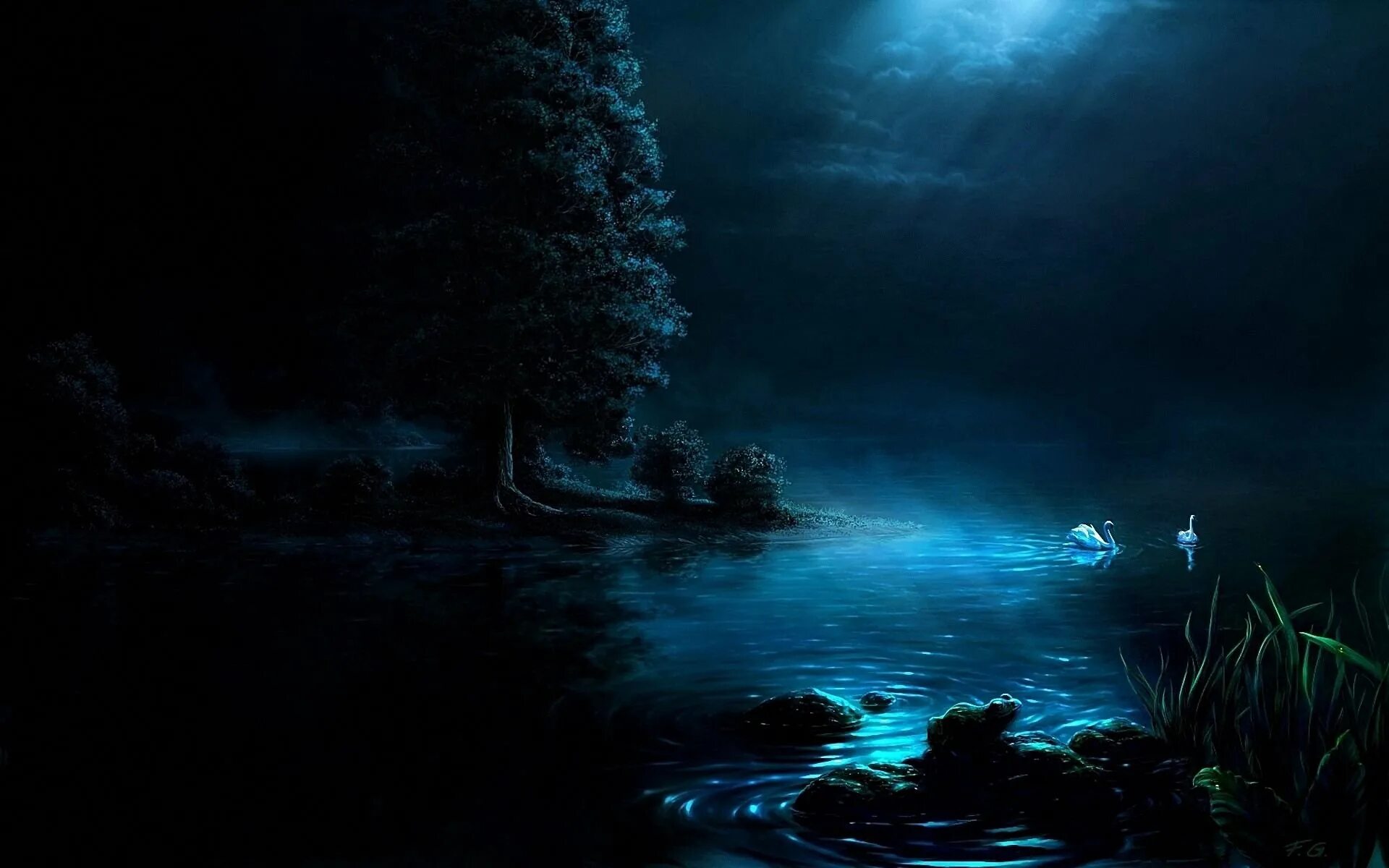 Ночь река лес. Мистическое озеро. Сказочное озеро. Озеро ночью.
