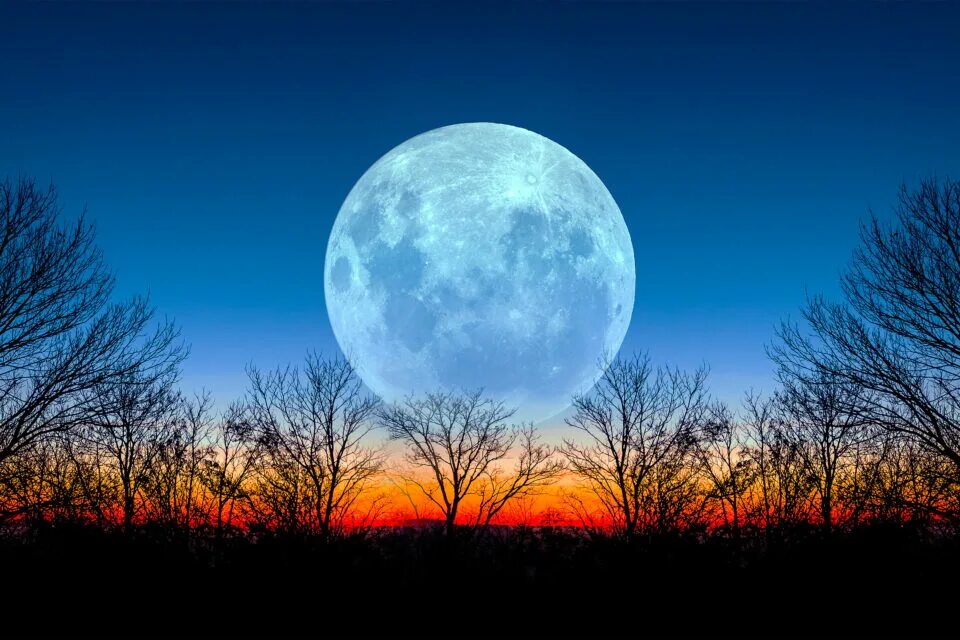 Полнолуние в этом году. Голубая Луна. Синяя Луна. Большая Луна. Полнолуние.