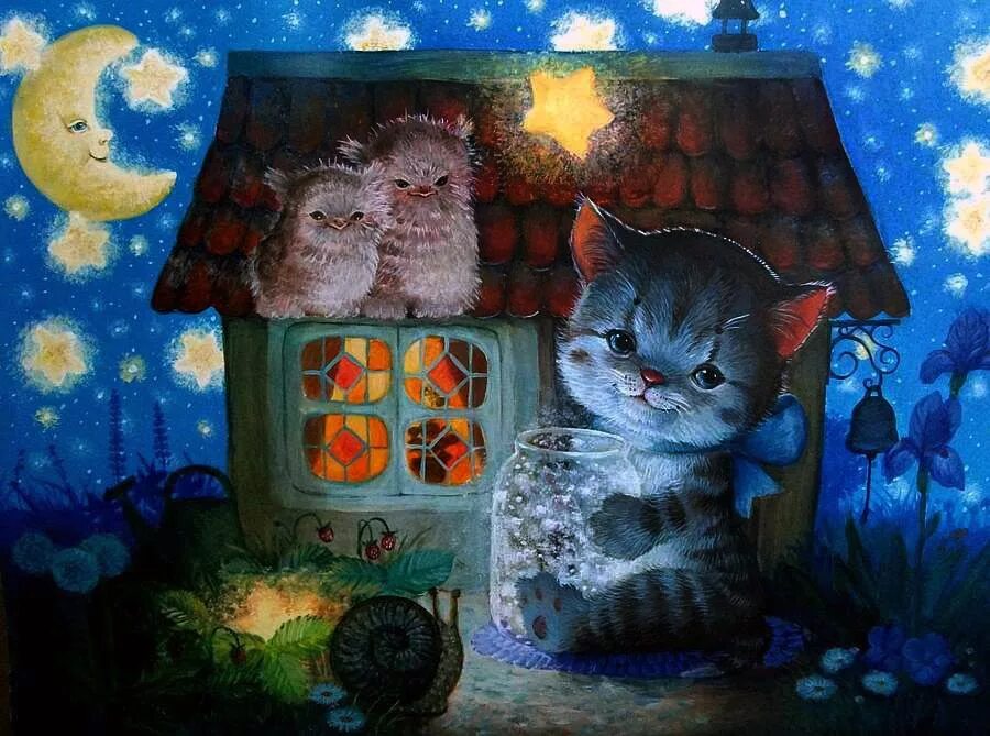 Сказочный кот. Сказки на ночь кошка. Девушка кошка. Коты бернарда клибана. Сказочная ночь.