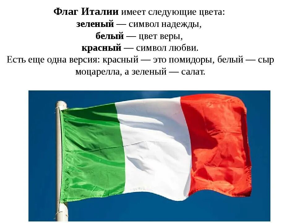 Флаг Италии. Флаг Италии цвета. История флага Италии. Флаг Италии что означают цвета. Про флажку