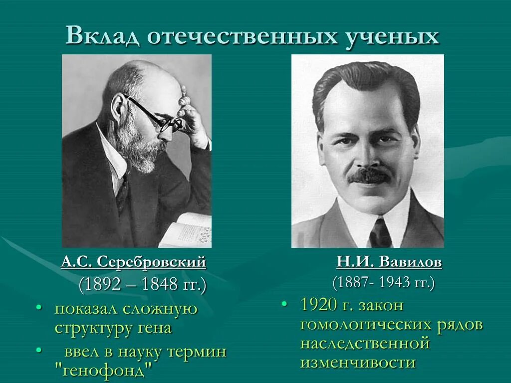 Ученые внесшие вклад в генетику