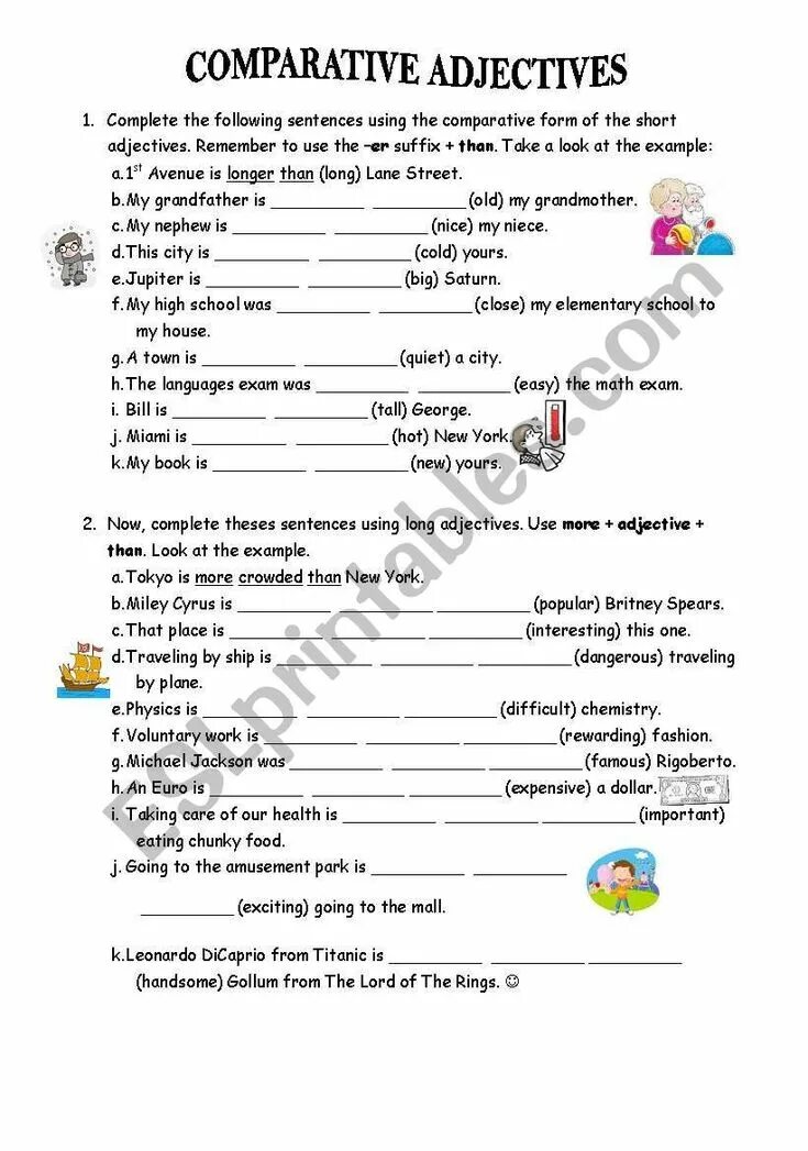 Use the adjectives in comparative. Comparison of adjectives worksheets. degrees of comparison of adjectives worksheets. comparison of adjectives exercises for kids. comparative and superlative adjectives exercises.