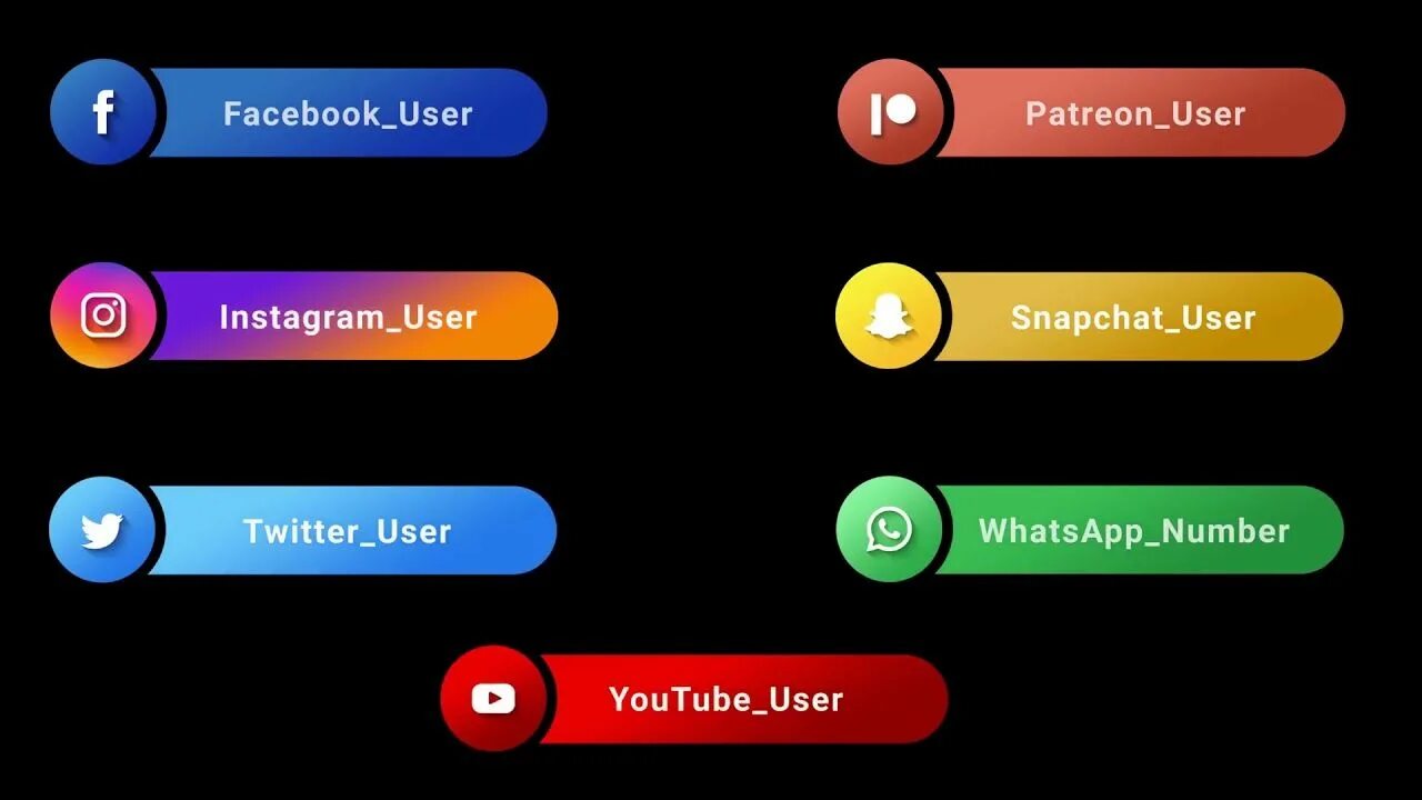 Social lower thirds. Social Media lower thirds. Instagram lower third. Patreon user