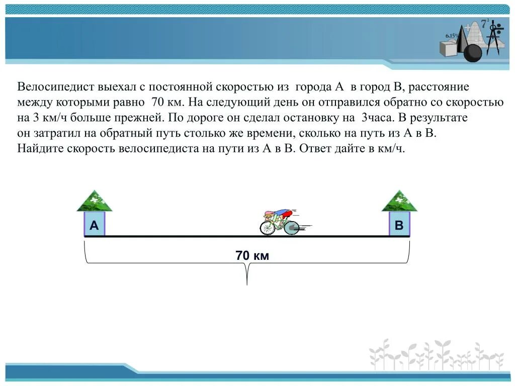 Задача следующая дата. Велосипедист выехал с постоянной скоростью. Из города выехал велосипедист. Из города выехал велосипедист со скоростью. Расстояние между городами задача.