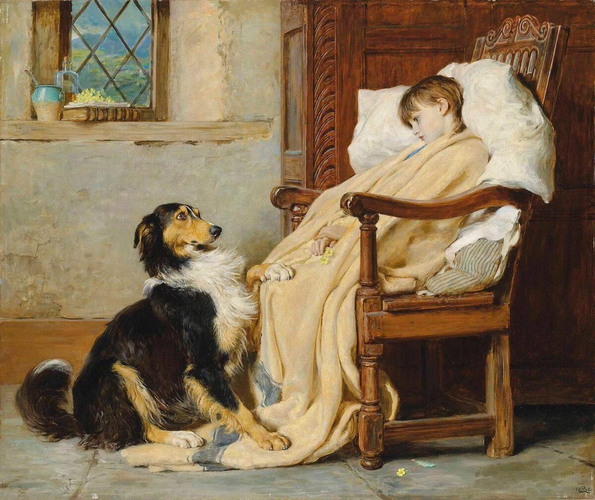 Образ собаки. Художник Брайтон Ривьер. (1840-1920). Художник Брайтон Ривьер (Briton Riviere). Художник Briton Riviere (1840 – 1920).. Художник Брайтон Ривьер преданность.