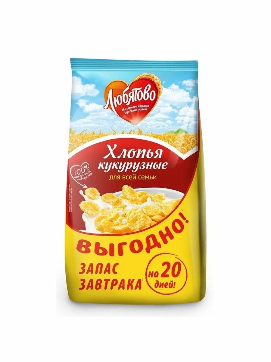 Любятово хлопья кукурузные 600 гр. Любятово кукурузные 300г. Готовые завтраки любятово. Любятово хлопья кукурузные без сахара. Хлопья любятово медовые, 250 г.