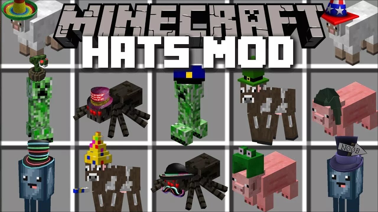 Minecraft hats. Мод ichun's hats. Мод hats майнкрафт. Шляпа майнкрафт. Шляпа майнкрафт 1д.