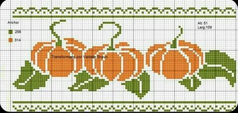 Вышивка крестом схемы тыквы