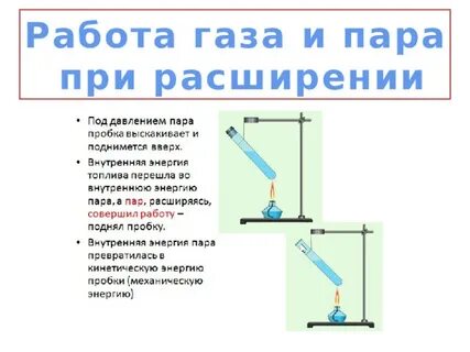 Работа газа при расширении физика 8 класс